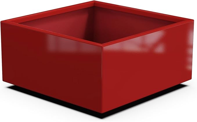 Plantercraft Powder-Coated Aluminum Planter Box - Square Cube - Metal All Weather | Indoor Outdoor | Made in USA | Fully Assembled