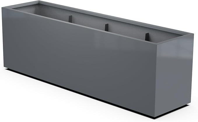 Plantercraft Powder-Coated Aluminum Planter Box - Rectangle - Metal All Weather | Indoor Outdoor | Made in USA | Fully Assembled