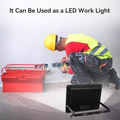 1Pack-60W 6600LM Super Bright LED Flood Light with Excellent Color Restore Ability - Waterproof, Shatterproof, Energy Saving - Perfect for Indoor and Outdoor Use