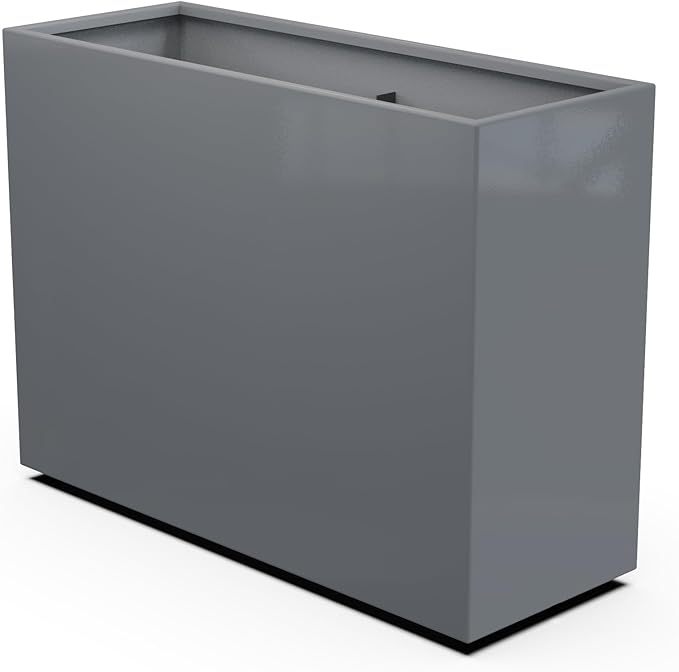 Plantercraft Powder-Coated Aluminum Planter Box - Rectangle - Metal All Weather | Indoor Outdoor | Made in USA | Fully Assembled