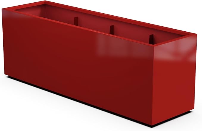 Plantercraft Powder-Coated Aluminum Planter Box - Rectangle - Metal All Weather | Indoor Outdoor | Made in USA | Fully Assembled