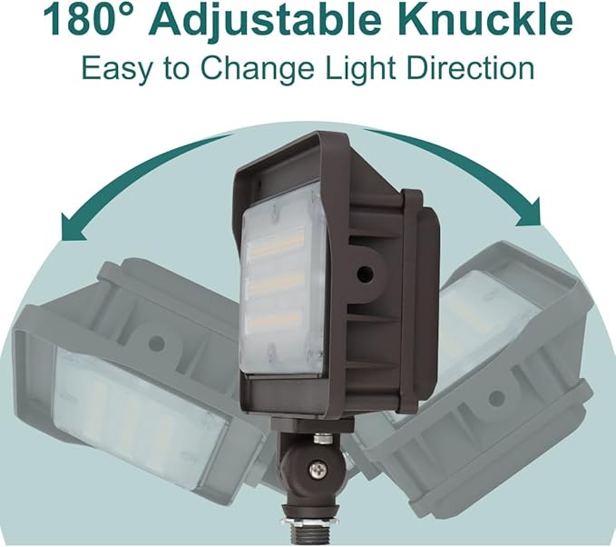kadision LED Flood Light Outdoor, 50W/40W/30W 6500lm 3000K/4000K/5000K Selectable, Dusk-to-Dawn Photocell, IP65 Waterproof Adjustable Knuckle Mount Security Lights, 100-277V ETL Listed