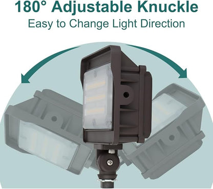 kadision LED Flood Light Outdoor, 50W/40W/30W 6500lm 3000K/4000K/5000K Selectable, Dusk-to-Dawn Photocell, IP65 Waterproof Adjustable Knuckle Mount Security Lights, 100-277V ETL Listed, 4 Pack