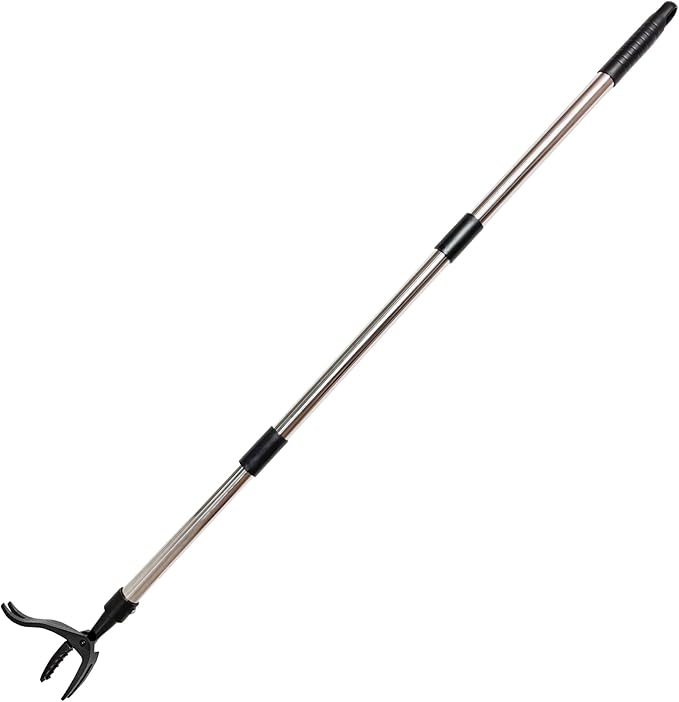 Weeder - Long-Handle Standing Weed Puller - 4-Claw Steel Head Weeder, Lawn/Yard-Specific Weed Removal Tool, Easily Remove Weeds Without Bending or Kneeling.