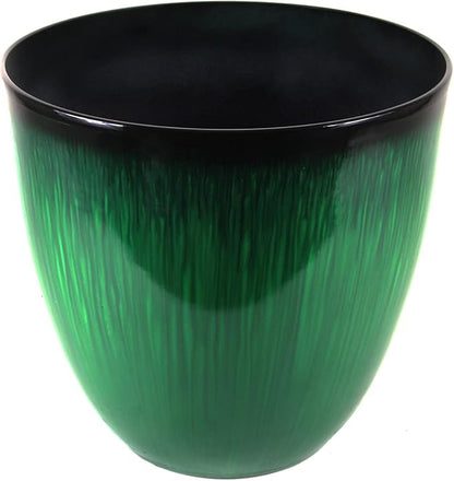 Gardener Select (EPR12-205) Large Egg Shaped Planter - Modern Indoor & Outdoor Decorative Flower Pot/Box (12 Inch, Green Flower)