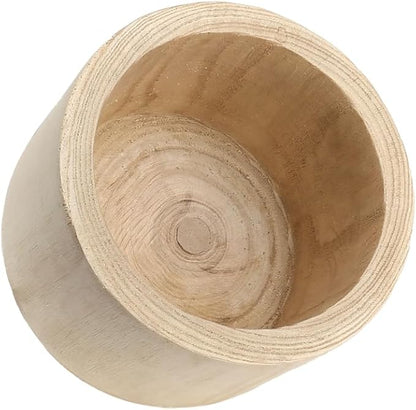 CYS EXCEL 8.25'' Natural Cylinder Planter Lightweight Natural Wood Cachepot for Indoor Plants, Succulents, Herbs, Home & Office Decor