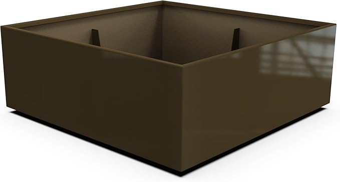 Plantercraft Powder-Coated Aluminum Planter Box - Square Cube - Metal All Weather | Indoor Outdoor | Made in USA | Fully Assembled