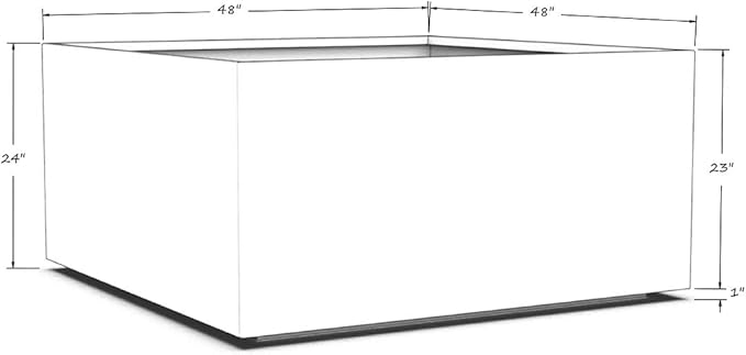 Plantercraft Powder-Coated Aluminum Planter Box - Square Cube - Metal All Weather | Indoor Outdoor Commercial Residential | Made in USA | Fully Assembled