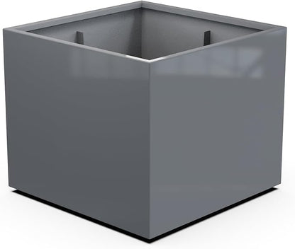 Plantercraft Powder-Coated Aluminum Planter Box - Square Cube - Metal All Weather | Indoor Outdoor | Made in USA | Fully Assembled