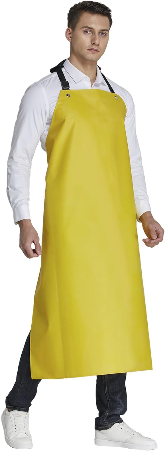 Rubber Waterproof Apron Butcher Heavy Duty -Oil Chemical Resistant Safety Aprons for Cleaning Fish, DishWashing