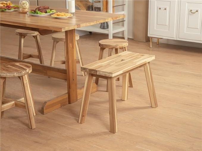 Solid Wood Bench for Entryway, Make Up Bench, Bed Bench, Dining, Plant Stand - Wooden Bench Indoor (26 inches)
