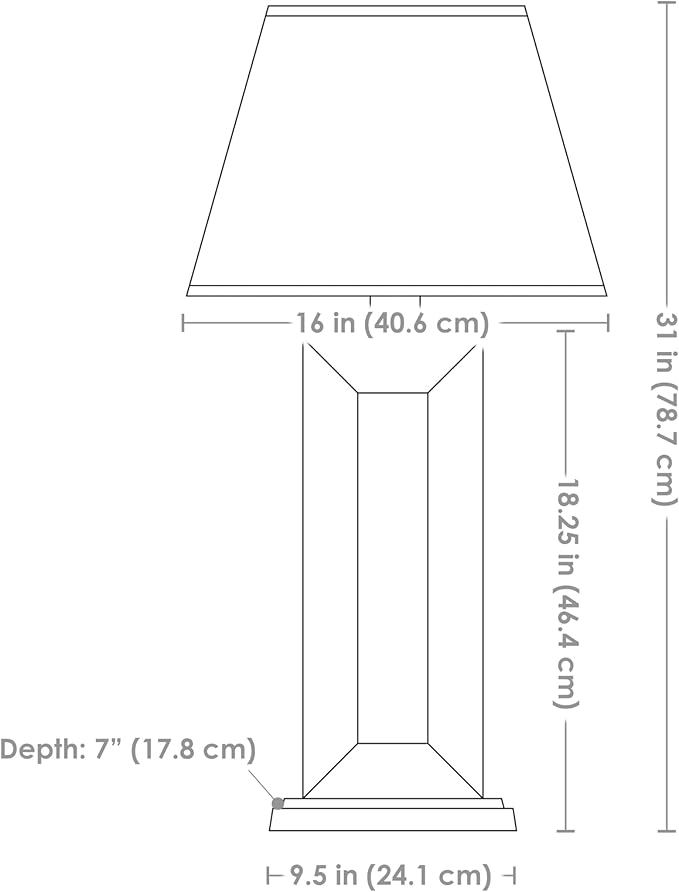 Sunnydaze Open Rectangle Side Table Lamp for Living Room - Slate Indoor or Outdoor Table Lamp - 31" H - Plug-in Electric