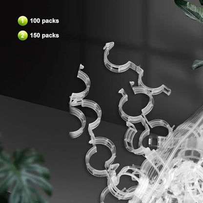 Secured Plastic Plant Clip, 2025 Upgrade Plant Support Clips Reusable Garden Clips, Garden Clips for Climbing Plants, Plastic Trellis Clips Tomato Grape Vine Vegetables Plant Fixing Clips (100, Green)