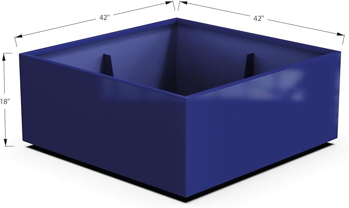 Plantercraft Powder-Coated Aluminum Planter Box - Square Cube - Metal All Weather | Indoor Outdoor | Made in USA | Fully Assembled
