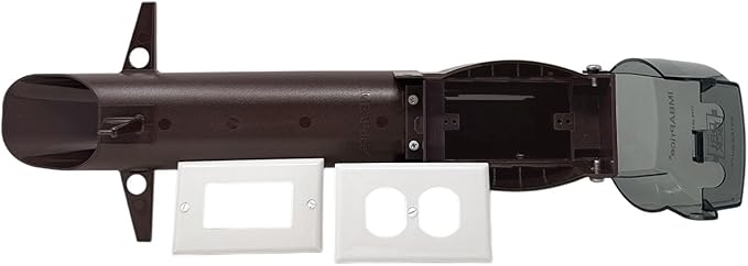 iMBAPrice GPD19BR-1 Brown Low-Profile Garden Post Enclosure, 19.5" Weatherproof Outdoor Electrical Outlet Stake with Cover for Landscape Lighting, Garden Power & GFCI Receptacle Devices, 1-Pack