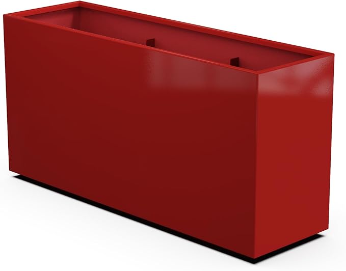 Plantercraft Powder-Coated Aluminum Planter Box - Rectangle - Metal All Weather | Indoor Outdoor | Made in USA | Fully Assembled