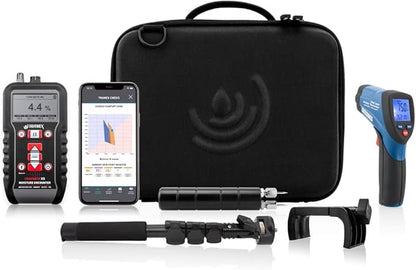 Tramex Flooring Installer Kit FINSK | CMEX5 Digital Meter, Infrared Surface Thermometer & Heavy-Duty Pin Probe | Check Concrete & Wood Moisture, Humidity, Temperature & Dew Point Pre Floor Install