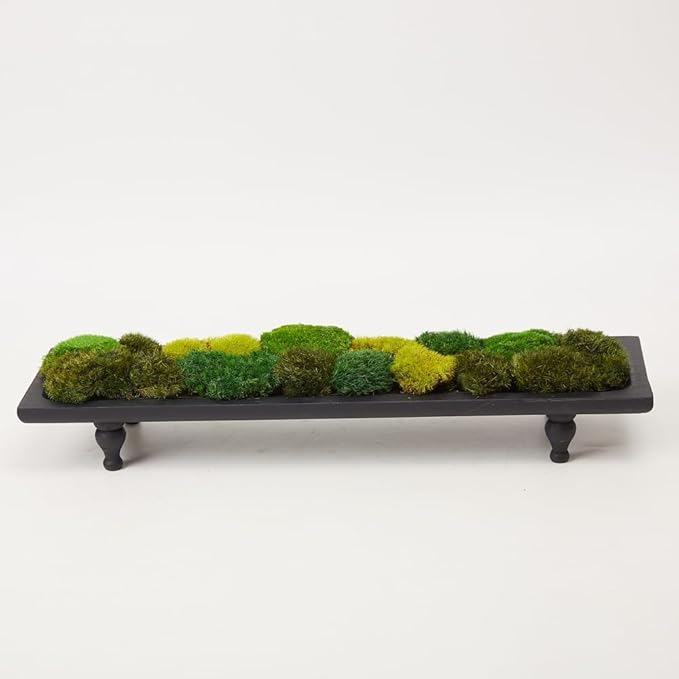 Moss No Bowl 4 Color Mix Pack Preserved Pole Moss Pillow Bun Cushion Natural Decorative DIY Kit Art Wall Florist Easter Decor (1.5 sq.ft, Green-A,B,C-D)