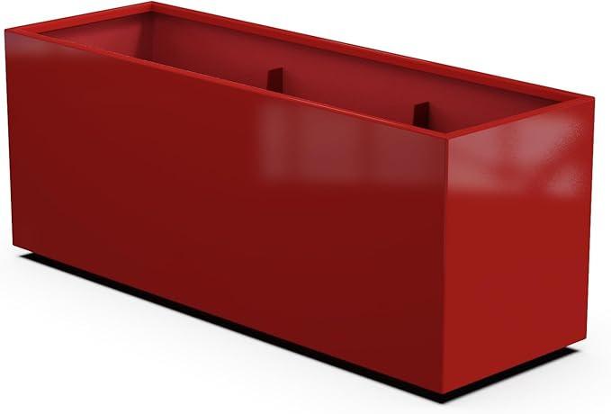 Plantercraft Powder-Coated Aluminum Planter Box - Rectangle - Metal All Weather | Indoor Outdoor | Made in USA | Fully Assembled