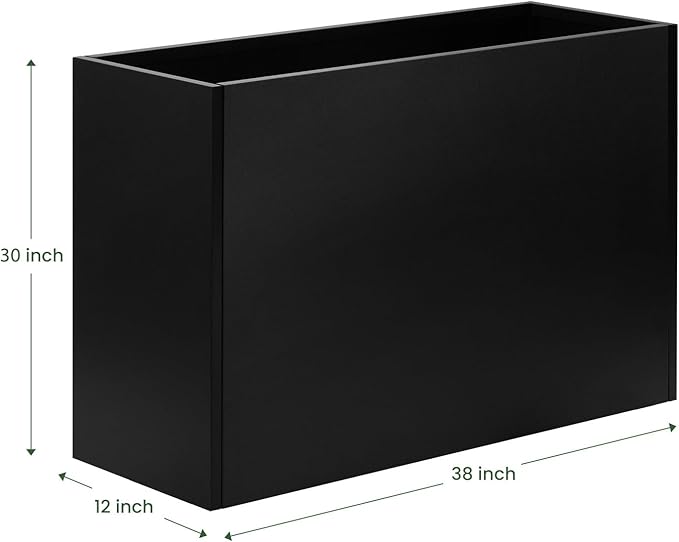 Heavy-Duty Steel Planter Box, Rust-Resistant Large Outdoor & Indoor Plant Container, Metal Garden Box with Drainage Holes & Reinforced Edges 38”x12”x30”