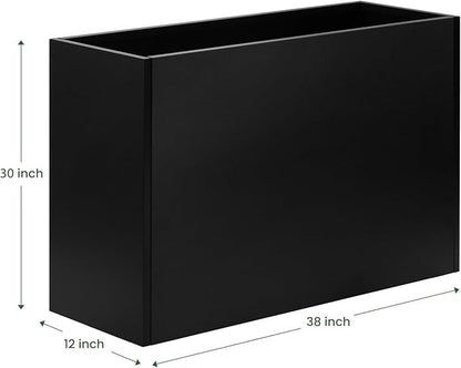 Heavy-Duty Steel Planter Box, Rust-Resistant Large Outdoor & Indoor Plant Container, Metal Garden Box with Drainage Holes & Reinforced Edges 38”x12”x30”