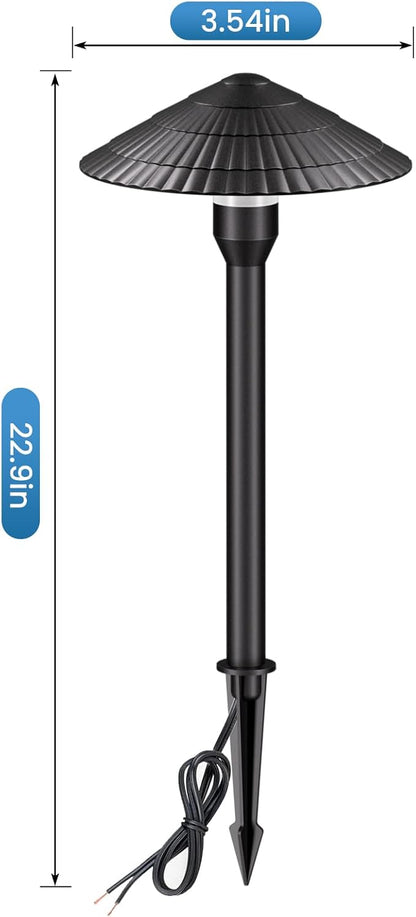 Landscape Lighting Pathway Lights 8 Pack, 5W Low Voltage LED Outdoor Garden Lights, Cast Aluminum with Acrylic Lens, IP66 Waterproof Yard Walkway Driveway Patio Path Lights, Transformer Cable Included