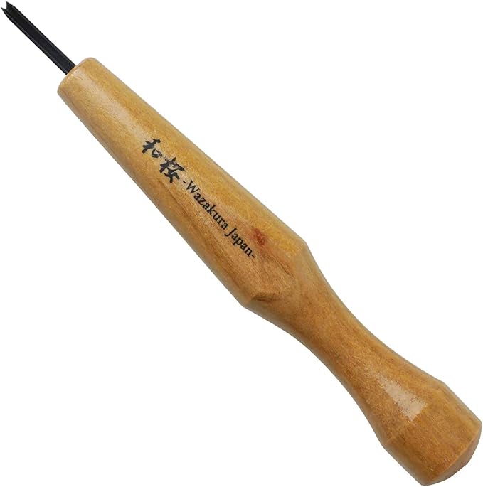 Wazakura Made in Japan Bonsai Chisel Hand V-Parting Triangle Carving Tool 1.5 mm for Jin Shari Making, DIY Woodcarving Knife for Experts and Beginners (V-Parting Triangle Shape 1.5 mm)