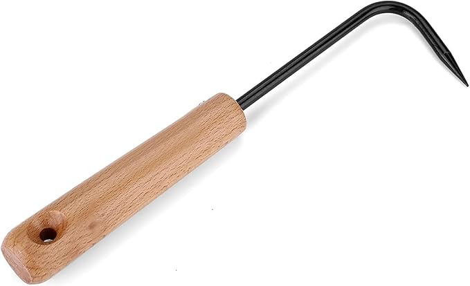 Bonsai Root Hook, Gardening Manganese Steel Root Rake with Ergonomic Wooden Handle, Bonsai Rake Tool for Potted Plants Gardening Work