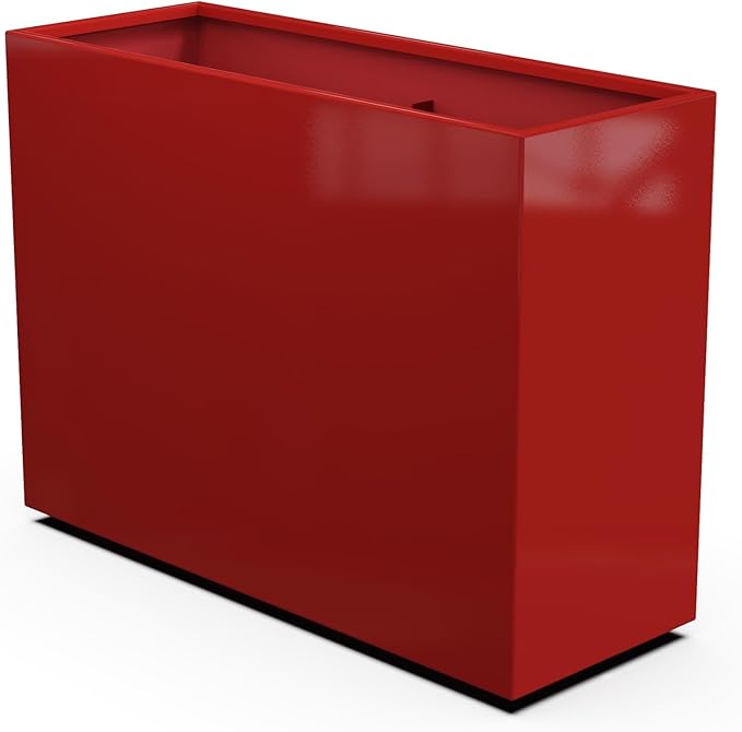 Plantercraft Powder-Coated Aluminum Planter Box - Rectangle - Metal All Weather | Indoor Outdoor | Made in USA | Fully Assembled