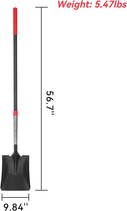 SHARK ATTACK 5-Piece Steel Shovel Spade Set with D-Grip Handles - Multi-Size Garden Shovels with Powder Coating for Digging, Planting & Car Emergency