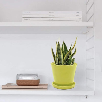 CHIVE ‘Tika’ Ceramic Planter Pot — Large 8" Succulent Pots for Indoor & Outdoor House Plants — Cute, Beautiful Modern Farmhouse Kitchen Decor — Bright Green