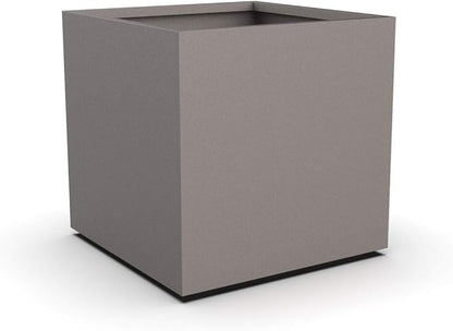 Plantercraft Powder-Coated Aluminum Planter Box - Square Cube - Metal All Weather | Indoor Outdoor Commercial Residential | Made in USA | Fully Assembled