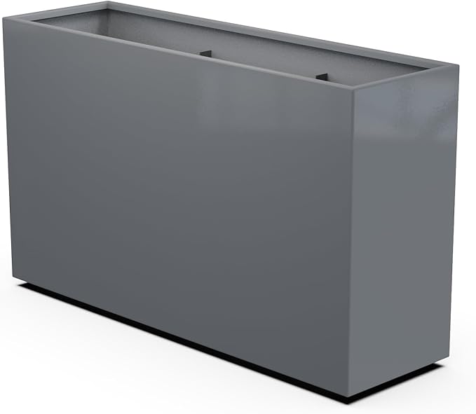 Plantercraft Powder-Coated Aluminum Planter Box - Rectangle - Metal All Weather | Indoor Outdoor | Made in USA | Fully Assembled