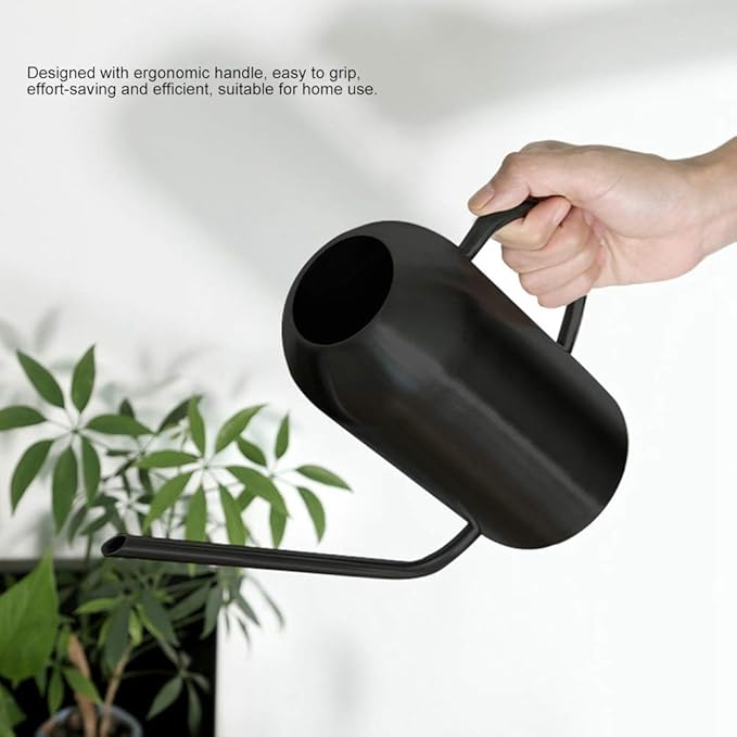 FLEXMAN 1.5L Watering Can, Multi Purpose Stainless Steel Indoor Outdoor Long Spout Watering Pot, Modern Style Watering Pot for Plant Sprinkler Irrigation, Potted Plants