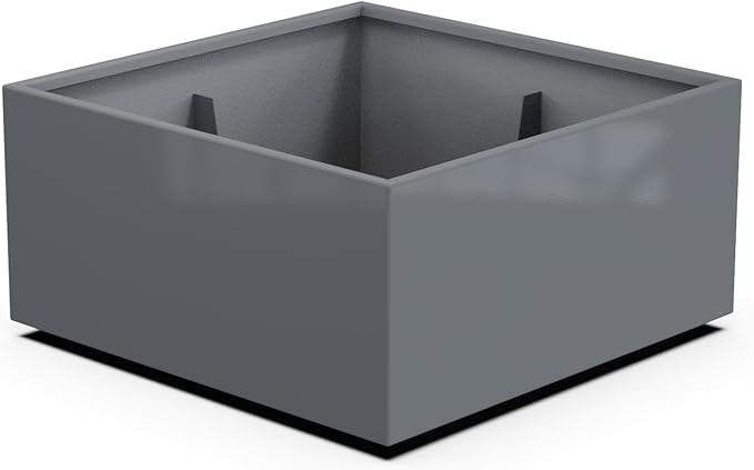 Plantercraft Powder-Coated Aluminum Planter Box - Square Cube - Metal All Weather | Indoor Outdoor | Made in USA | Fully Assembled