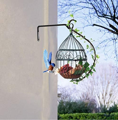 12" Plant Hangers 6-Pack - Heavy Duty Rust-Resistant Steel Hooks for Bird Feeders, Indoor/Outdoor Plants & Wall Decor, Black