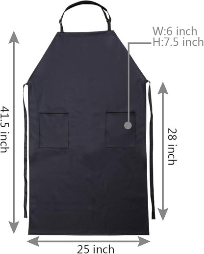 VWELL Rubber Vinyl 41.5'' Waterproof Apron for Men Women, Dishwashing, Chemical Lab Work Apron Butcher Apron PVC Grooming Apron