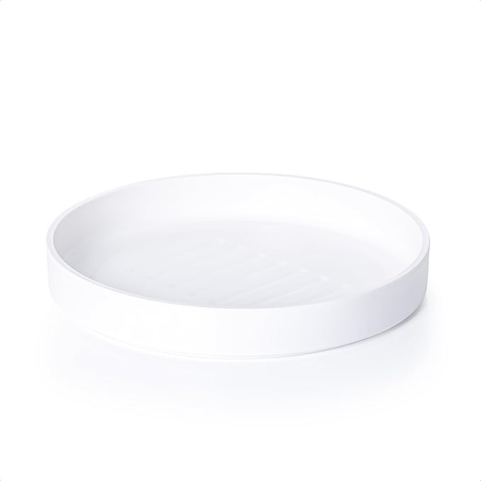 Phoenix Vine 10 Inch Plastic Plant Saucer Water Drip Tray, Heavy Sturdy Round Plant Drainage Tray for Indoors Outdoor, Matte White, 21-TY-10W-1