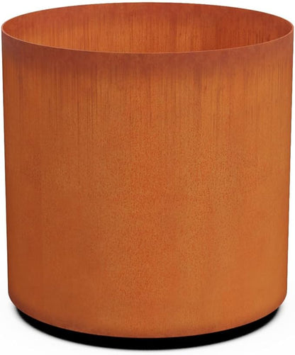 Plantercraft Corten Steel Garden Planter Round Heavy Duty Metal | Made in USA | Fully Assembled | Commercial Residential Outdoor