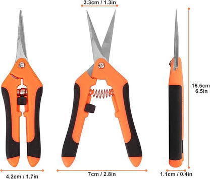 15 Pack 6.5 Inch Orange Garden Pruning Scissors, Stainless Steel Blades Hand Pruner, Sharp Point Gardening Shears Cutter, A Must-have Gardening Pruning Shear, Supplies & Accessories