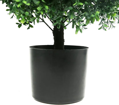 Sunnyglade 21.6” Tall Artificial Boxwood Topiary Ball Tree Set of 2 Pack Potted Bushes UV Resistant Potted Plants for Indoor Outdoor Home Garden(Green)