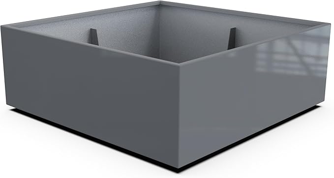 Plantercraft Powder-Coated Aluminum Planter Box - Square Cube - Metal All Weather | Indoor Outdoor | Made in USA | Fully Assembled