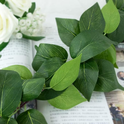3 Strands Artificial Vines Kit, 71" Silk Eucalyptus Ivy Garland Green Leaves Natural Odorless, Fake Greenery Hanging Plants Decoration for Home, Bedroom, Wall, Party, Wedding Decor