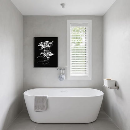 Flowers Bathroom Wall Art Prints Canvas Art Wall Decor Framed Vintage Wall Art Decor Black and White Wall Art Decorations Botanical Hallway Wall Art Pictures for Bathroom Artwork For Walls 8x10 Inchs