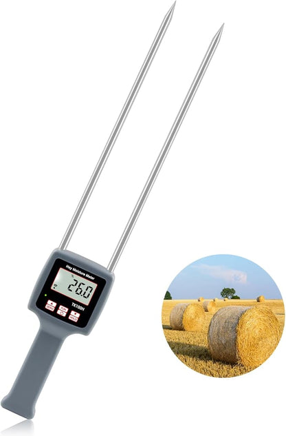 Hay Moisture Tester, Portable Hay Moisture Meter, Straw, Forage Grass, Suitable for a variety of grains such as wheat, corn, coffee, etc., suitable for Farmers, Food Processors & Traders-GISNPA