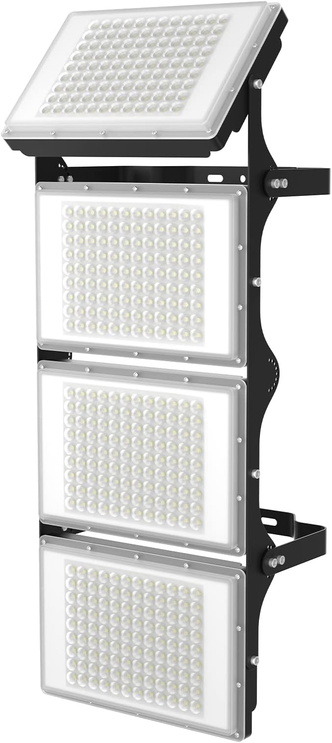 LED Flood Lights Outdoor, 800W(4750W Equivalent) 80000LM 6000K All Aluminum Shell IP66 Waterproof, 4 Heads Adjustable Wide Outside Lighting for Parking Lot, Yard, Street, Stadium