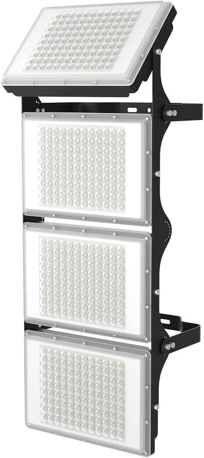 LED Flood Lights Outdoor, 800W(4750W Equivalent) 80000LM 6000K All Aluminum Shell IP66 Waterproof, 4 Heads Adjustable Wide Outside Lighting for Parking Lot, Yard, Street, Stadium