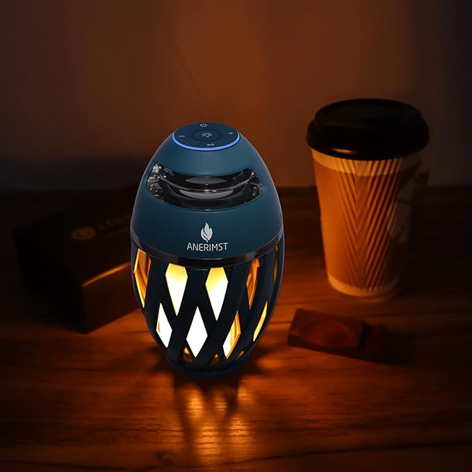 ANERIMST Unique Gifts for Men, Outdoor Bluetooth Speaker Waterproof Wireless with Torch LED Light, Birthday Gift for Boyfriend Him Dad, Cool for Garden, Patio, Outside (Blue)