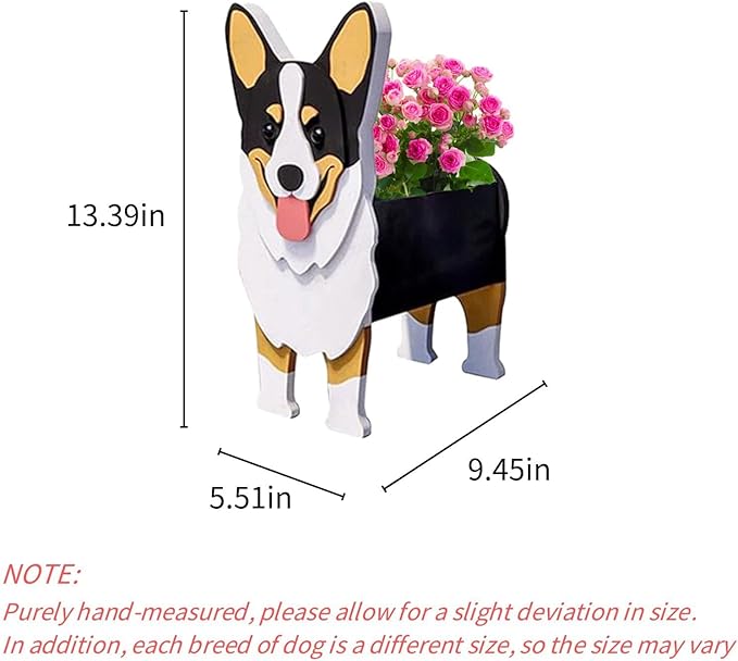 Concepts Welsh Corgi Dog Planter Plant Pots,Cute Dog Flower Planter,Gifts for Pet Lovers,Unique Animal Plant Pots,Office,Indoor Outdoor Garden Decor
