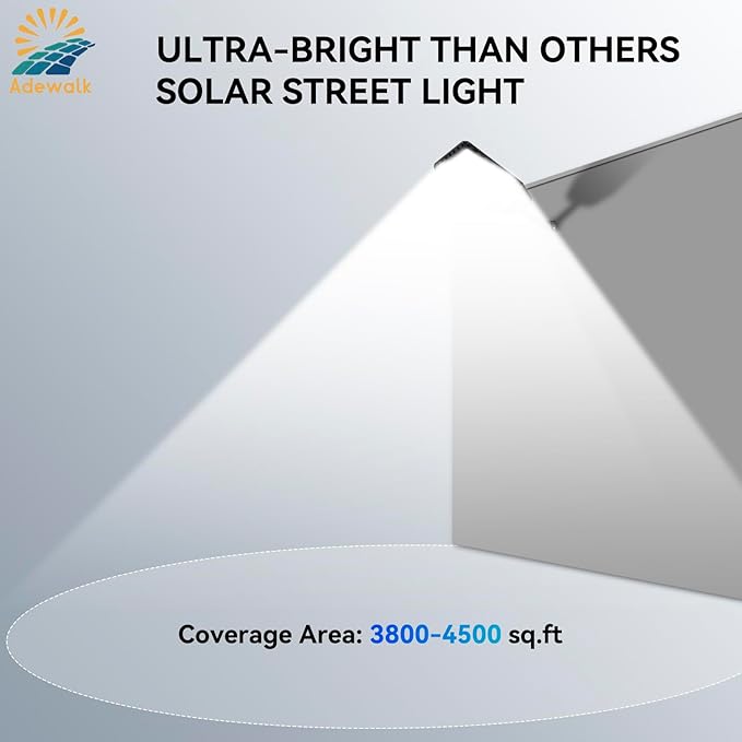 10000W Pro Large Solar Street Lights Outdoor with Thickened Shell, Commercial Grade Street Light Dusk to Dawn, Motion Sensor Solar Security Flood Light Waterproof for Yard, Driveway, Parking - 2 Pack